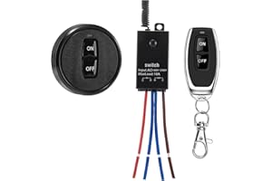 dstfuy Przekaźnik z pilotem zdalnego sterowania 230 V, bezprzewodowy włącznik światła AC 220 V/230 V/240 V/10 A, przekaźnik radiowy przełącznik ścienny 328 ft, do urządzeń gospodarstwa domowego, lamp