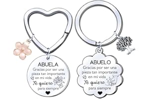 YJYJZX 2pcs Regalos abuela abuelo llavero regalo Original para abuela abuelo,regalo llavero del abuela abuelo,Día de la Madre,Cumpleaños Regalos Navidad