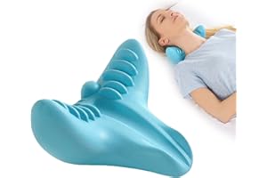 Tuzsocr Masseur Cervical,Oreiller de Traction cervicale,appareil de traction cervicale portable,étireur de cou,avec Roll-On massant,pour Soulager la Douleur et l'alignement de la Colonne Cervicale