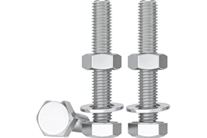 Drenky Bullone Con Dado E Rondelle M8 X 60 mm Bulloni e Dadi M8 10 Pezzi Esagonale Bullone E Dadi Set Bulloni Acciaio Inox A2 V2A Set Di Viti Esagonali, DIN933 / DIN934 / DIN125