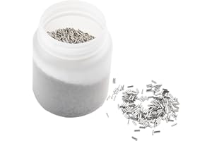 HOHOVYVY Edelstahl Polierstifte,1 Kg Edelstahl-Taumelmedienstifte - 0,7 mm Durchmesser 5 mm Länge Magnetnadel(1.2×5MM)