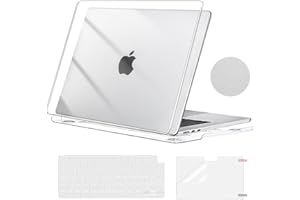 MOSISO Cover Compatibile con MacBook Air 15 Custodia M4 M3 M2 2025 2024 2023 A3241 A3114 A2941, Cover per Macbook Air 15 Pollici M4 M3 M2 Case&Copritastiera&Pellicola&Coaster, Cristallino