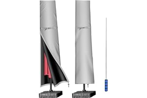 YoungBee Garden Parasol Covers,Outside/Patio Umbrella Cover Waterproof,Anti-UV,Upgraded Tear-Resistant 420D Oxford Large Cantilever Parasol Cover 190 * 50 * 30cm Silver