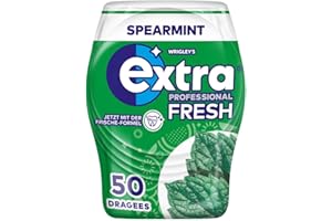 ‎EXTRA Extra Professional Kaugummi Zuckerfrei, Fresh Speartmint, 50 Dragees, Xylitol Kaugummi ohne Zucke mit Minz Frische (50 Dragees)