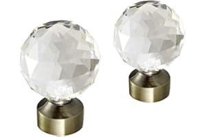 Your Home Online Metal Curtain Pole Rod Pack of 2 Finials/Ends for 19mm 28mm Diameter Poles Antique Brass (Set Of 2 Milano Finials, 19mm)