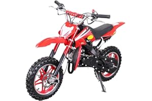‎ACTIONBIKES MOTORS Actionbikes Motors Kinder Mini Elektro Crossbike Delta 49cc | 2-Takt 49ccm Motor - Scheibenbremsen - Bis zu 35-40 km/h- Pocket Bike - Motorrad - Motocross - Dirtbike - Enduro (Rot)