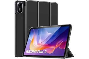 TiMOVO Funda para Xiaomi Redmi Pad 2 2025, Funda Delgada Ligera con Base Rígida Compatible con Redmi Pad 2 Tablet 11 Pulgadas, Soporte Triángulo Ajustable, Auto Activación/Reposo, Negro