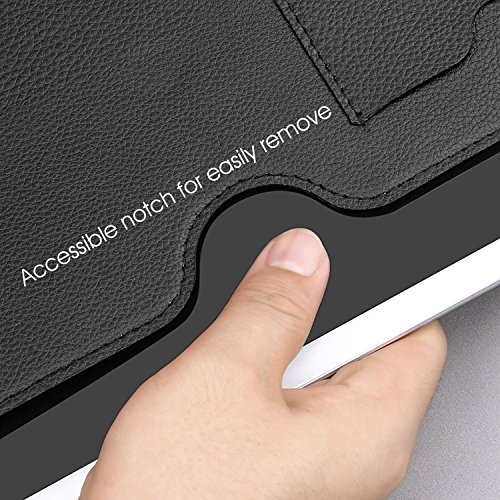 MacBook Pro Schutzhülle Sleeve, omoton dünnsten und leichtesten PU Geldbörse Leder Sleeve für Apple MacBook Pro (38,1 cm, 2016), integriertem in Innen Halterung für Apple Bleistift und Dokument Tasche, Schwarz - 5