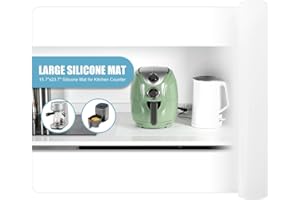 KITCHENRAKU Grande tappetino in silicone, antiscivolo, per bambini, resistente al calore, antiaderente, in silicone (trasparente, 61 x 91 cm)