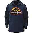 THE PRINT PLATTER Jurassic Park Navy Blue Cotton Hoodie Bio Wash | Movie Pop Culture 330gsm Sweatshirt with Hood for Winter | H-R54