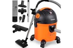 Monzana® Wet Dry Vacuum Cleaner 1200W | Blowing Function | 15L Dust Container | Multi Purpose Household Floor Dirt Water Vac | 8m Operating Radius | Including Accessories | Orange Black