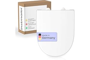 instmaier Alma | Toilettendeckel mit Absenkautomatik | Weiß | Made in Germany | D-Form | Toilettensitz aus Duroplast | Leicht abzunehmende Toilettenbrille | WC-Sitz stabil bis 250kg