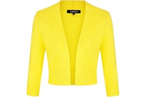 MINTLIMIT Womens Cardigans 3/4 Sleeve Knitted Cropped Cardigan Open Front Vintage Dress Cover Up Elegant Bolero