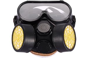 RAYINBLUE Máscara con respirador de uso industrial para protección contra polvo, pintura en aerosol y gases químicos