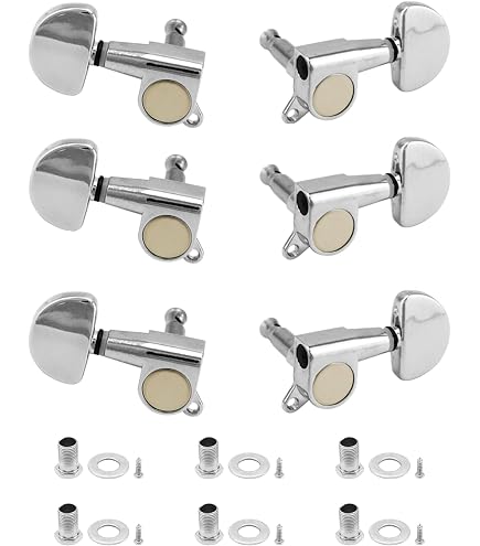 Alnicov Combo Kits Bronze Saddle Bridge Tuning Pegs Control Knobs Strap Locks Wrenches Screws Washers for 3 String Cigar Box Guitar