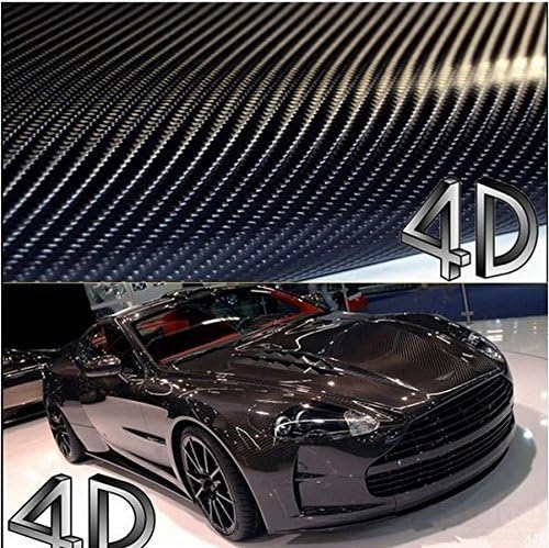 4D Glossy Black Carbon Fibre Vinyl Wrap Gloss Sheet Air Free (3m x 1.52m)