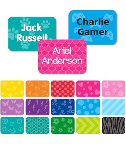 120 Stick On Name Labels For Clothes Kids - Name Stickers For School & Day Care, Waterproof And No-Iron Tags For Clothes And Items