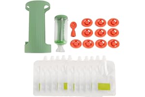 Ghzste Squeeze Station para almacenamiento de alimentos para bebés con 10 unidades, 118 ml, bolsa de puré de frutas, bolsa de alimentos para bebés (verde)