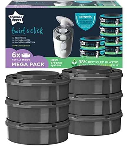 Recharge Sangenic Pour Poubelle à Couches Tommee Tippee - Lot De 9 - Emprisonne Les Odeurs Et Les Microbes - 7