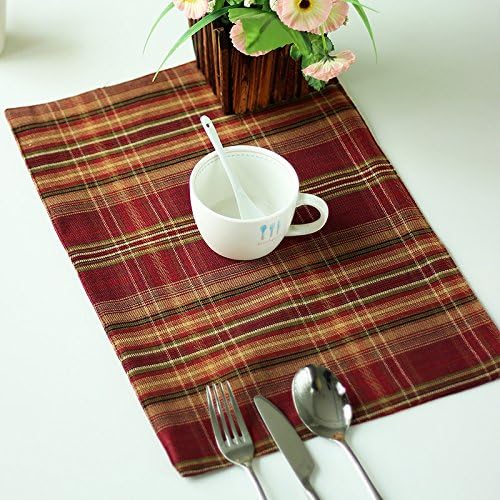 X&L Waterproof Placemat US Style Countryside Cup Pad Pad Classic Pad Western Mat Pad Double Layer Mat Table Mat For Party House Picnic Banquet , dark red