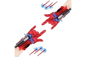 HYDTQCL Set di 2 Guanti Spiderman Bambino, Launcher Glove, Guanto Spiderman Spara Ragnatele, Spara Ragnatele Spiderman, Lanciatore Glove Spiderman per Il Gioco e l'interazione Genitore Figlio