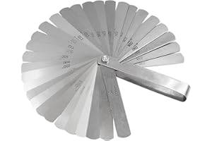 thirei Szczelinomierz ze stali nierdzewnej, szczelinomierz, ostrza szczelinomierz, stal 65, mangan, 0,02-1 mm, do montażu mechanicznego