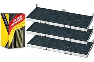 Kf3tec Filtr z węglem aktywnym (3 filtry) do Siemens LZ45610, LZ45650 Bosch Neff Siemens 11025806, 11008216, Z54TC02X0-3-pak