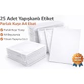 Adcoat 25 Adet Yapışkanlı Etiket Parlak Kuşe A4 Ebat