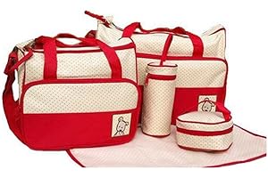 FEIBRAND Mayfield Plaza En 5 Colores Bolsa de Cambio de Bebé de 5 Piezas Rojo