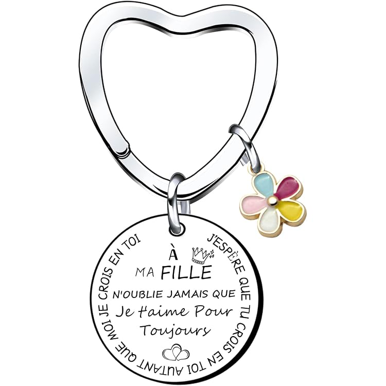 Porte-clés Décoratif Pour Fille Avec Charms Et Message Inspirant En Français - Cadeau Personnalisé Nièce, Anniversaire, Noël - 9