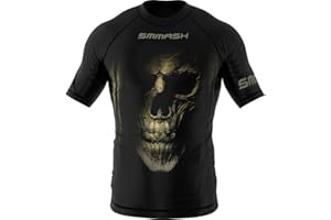 SMMASH Kurzarmes Rashguard für Herren, Funktionsshirt MMA BJJ Kickboxen Thai Box Cross-Training Fitness, Atmungsaktives T-Shirt, Professionelle Sportbekleidung für Männer mit silbernen Ionen-Fasern