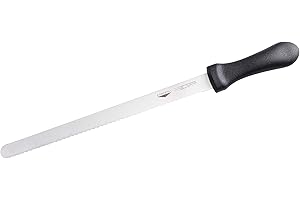 Paderno - Coltello per Pasticceria e Torte in Acciaio Inox Ice Hardening, Manico in Polipropilene Nero, Lunghezza Lama 36 cm