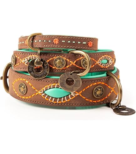 Hundehalsband XXL Indian Summer – Handgefertigt, Weiches Leder, 4 Cm Breit, Für Große Hunde
