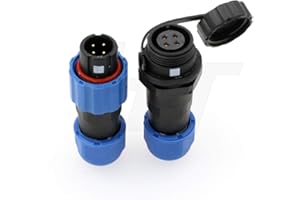 HangTon SD13 - Conector de enchufe de cable macho hembra de 4 pines circular impermeable IP68 para dispositivos eléctricos de alimentación al aire libre