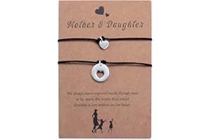 CheersLife 2/3/4 Bracelets Mère Fille Bracelets Creux Coeur Cheval Pissenlit Bracelet Souhait 3 Générations Soleil Lune étoile Cercles Bracelet Assorti Cadeau De Noël Bijoux Pour Femmes Filles