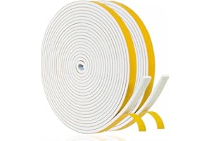 YANKUIRUI Bande d'étanchéité autocollante pour portes - Joint de fenêtre Joint en caoutchouc - Anti-collision - Insonorisé - Étanche et anti-poussière 6 x 3mm x 20M, Blanc
