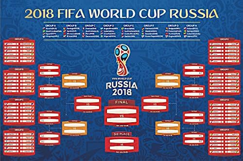 Lomire World Cup Russia 2018 FIFA Football Wall Chart Poster