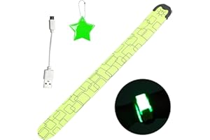 TIANNAIT 1 cinturino luminoso ricaricabile con 1 cavo di ricarica e 1 ciondolo a forma di stella, cinturino luminoso per corsa notturna, per esterni, adatto per jogging, ciclismo, ecc. di notte.