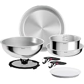 Tefal Ingenio Comfort Max Set of 4 Pieces + 6 Acc, Non-Stick | 2 Frying Pans 24/28 cm + Wok 26 cm + Saucepan 20 cm + 6 Acc, N