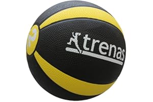 trenas Medizinball - Gummi - 1 kg - 1,5 kg - 2 kg - 3 kg - 4 kg - 5 kg - Robuster und Griffiger Ball - Ideal für Fitness und Sport