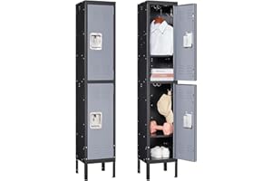 Sightlife Armario de Almacenamiento de Acero Armario Multiuso Taquilla Vestuario Metalicas Taquillas VestuarioArmarios Oficina Taquilla metálica 2 Puerta para empleados hogar Escuela 168 x 31 x 31 cm