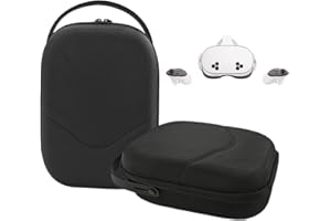 TUCANA Hard Carrying Case Compatible for Oculus Meta Quest 3, Meta Quest 3S, Traval Case for VR Headset Controller and Official Head Strap Accessories (Black)