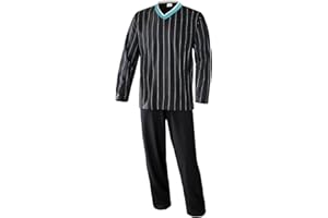MOONLINE NIGHTWEAR Herren Schlafanzug lang in verschiedenen Ausführungen Herren Pyjama Hausanzug aus 100% Baumwolle