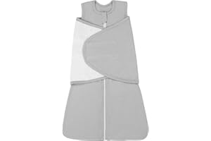 ZIGJOY Couvertures d'emmaillotage Bébé Gigoteuse d'Emmaillotage Coton Sac de Couchage de Bébé avec Fermeture éclair à Trois Voies Naissance Nourrisson Unisex 0-6 Mois Gris