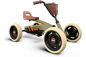 BERG Buzzy Retro Green Pedal Gokart, vehículo Infantil, Coche a Pedal, Kettcar a Partir de 2 años, Alta Seguridad y Estabilidad, vehículo de Pedales para niños