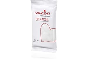 SARACINO WE LOVE PASTRY Saracino Pasta di Zucchero Model Bianca per Modellaggio da 1 Kg senza Glutine Made in Italy