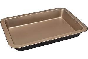 Galicja Felicia - Bandeja para hornear antiadherente pequeña, borde alto, bandeja de horno profunda para horno, color negro, 33 x 23 x 5,2 cm