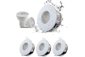 Sweier Downlight Encastrable IP65, GU10 Spot Salle de Bain 230V, Etanche Spot LED 5W Blanc Froid 6000K, pour cuisine, couloir,Trou Φ68mm AC220-240V Lot de 4