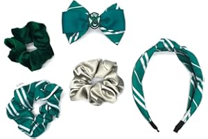 Harry Potter Ensemble D'accessoires Cheveux, Design Serpentard, Un Serre-Tête, Un Chouchou, Un Noeud Et Un Lien De Cheveux, Costume Cosplay, Cadeaux pour Filles et Adolescents!