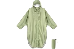 ANYOO Wasserdichter Regenponcho Regenmantel mit Kapuze und Ärmeln, Leichte und Winddichte Regenbekleidung für Damen und Herren, Einheitsgröße